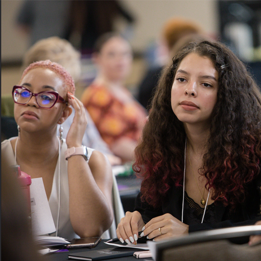 Participants listen to the keynote address at AADC Douglass Alumnae Symposium hosted in the Douglass College Student Center at Rutgers University.